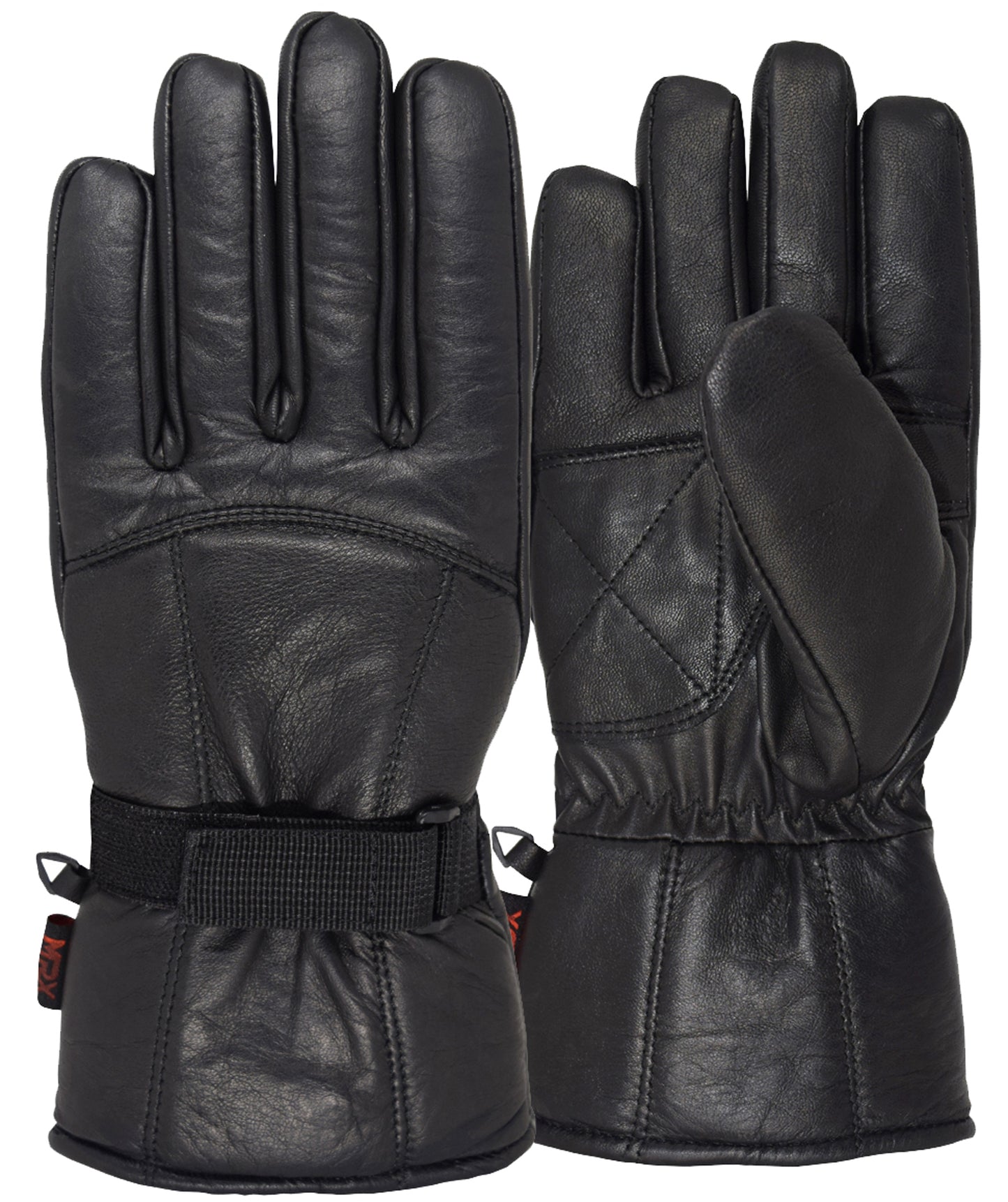 Mens Warm Winter Cold Weather Glove Leather Motorcycle Gloves Thermal Linning