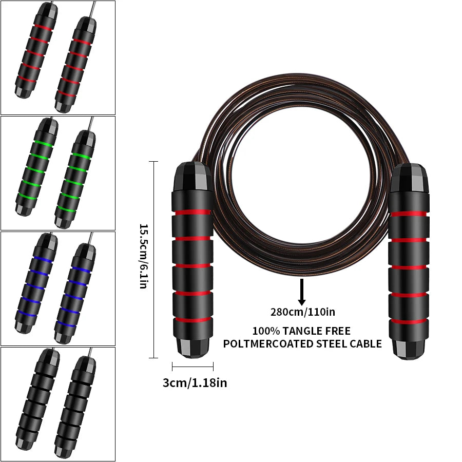 MRX Rapid Speed Jump Rope Steel Wire Skipping Rope Exercise Adjustable Jumping Rope Fitness Workout Training Home Sport Equipment