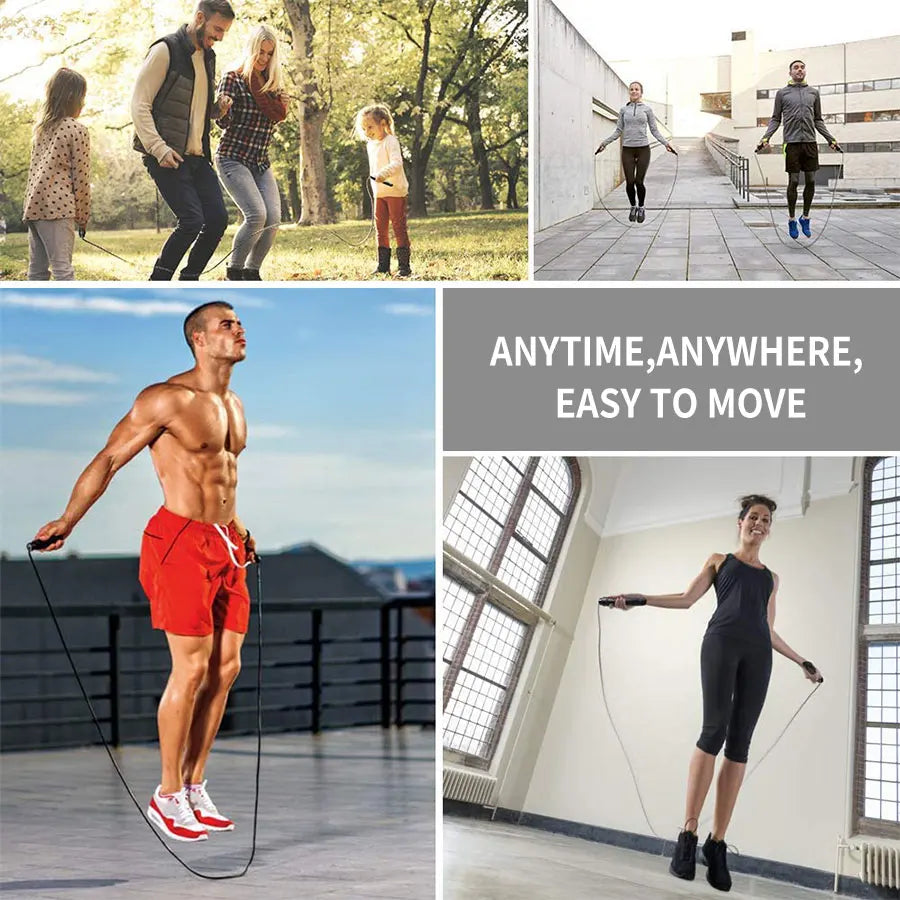 MRX Rapid Speed Jump Rope Steel Wire Skipping Rope Exercise Adjustable Jumping Rope Fitness Workout Training Home Sport Equipment
