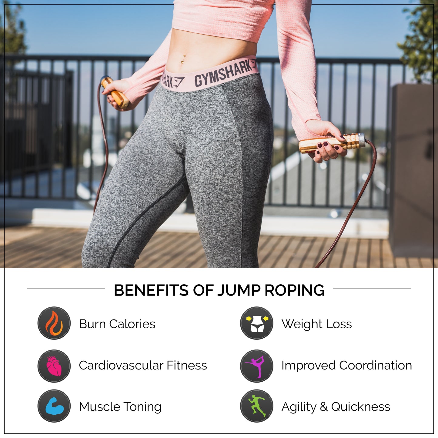 MRX Heavy Duty Leather Jump Rope Wood Handle