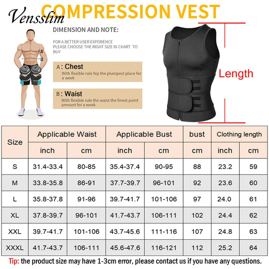 MRX Men Body Shaper Waist Trainer Vest Slimming Shirt Sauna Sweat Compression Undershirt Shapewear Fat Burner Workout Tops