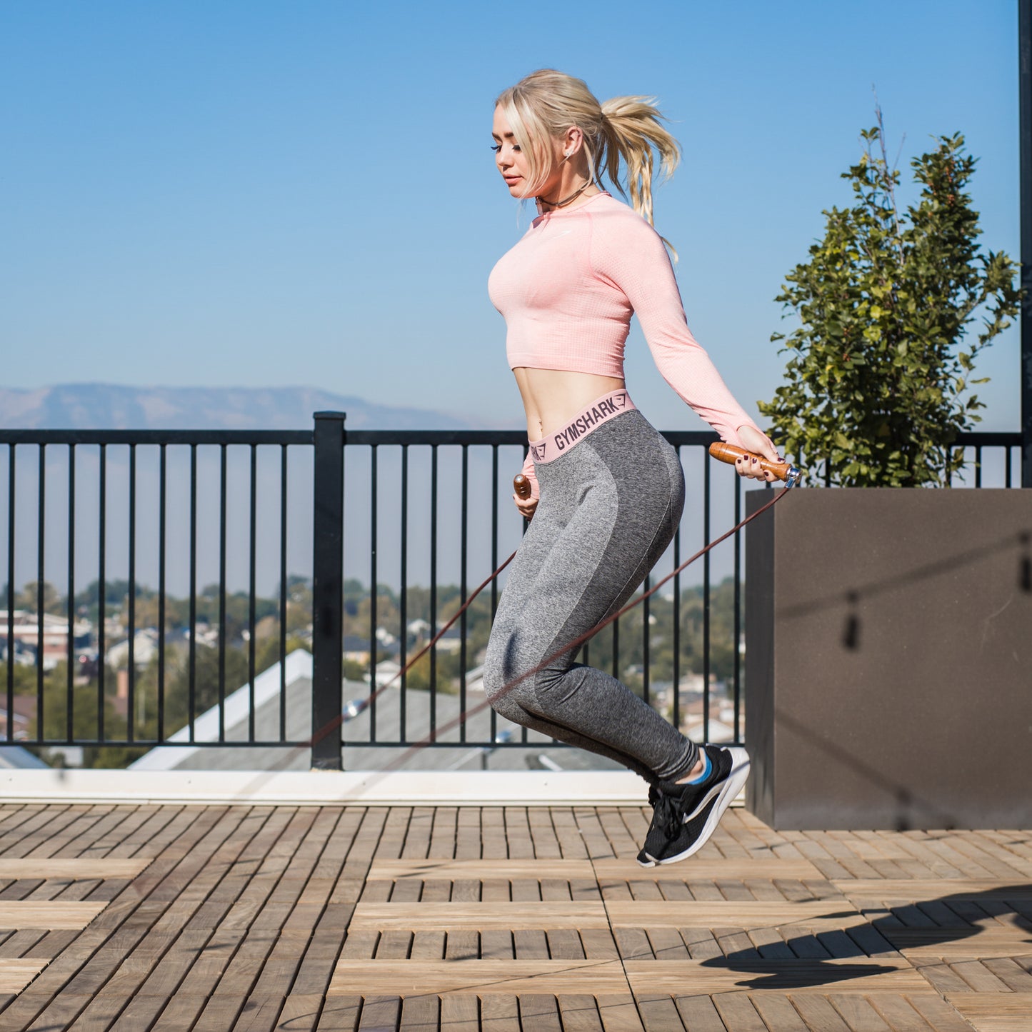 MRX Heavy Duty Leather Jump Rope Wood Handle