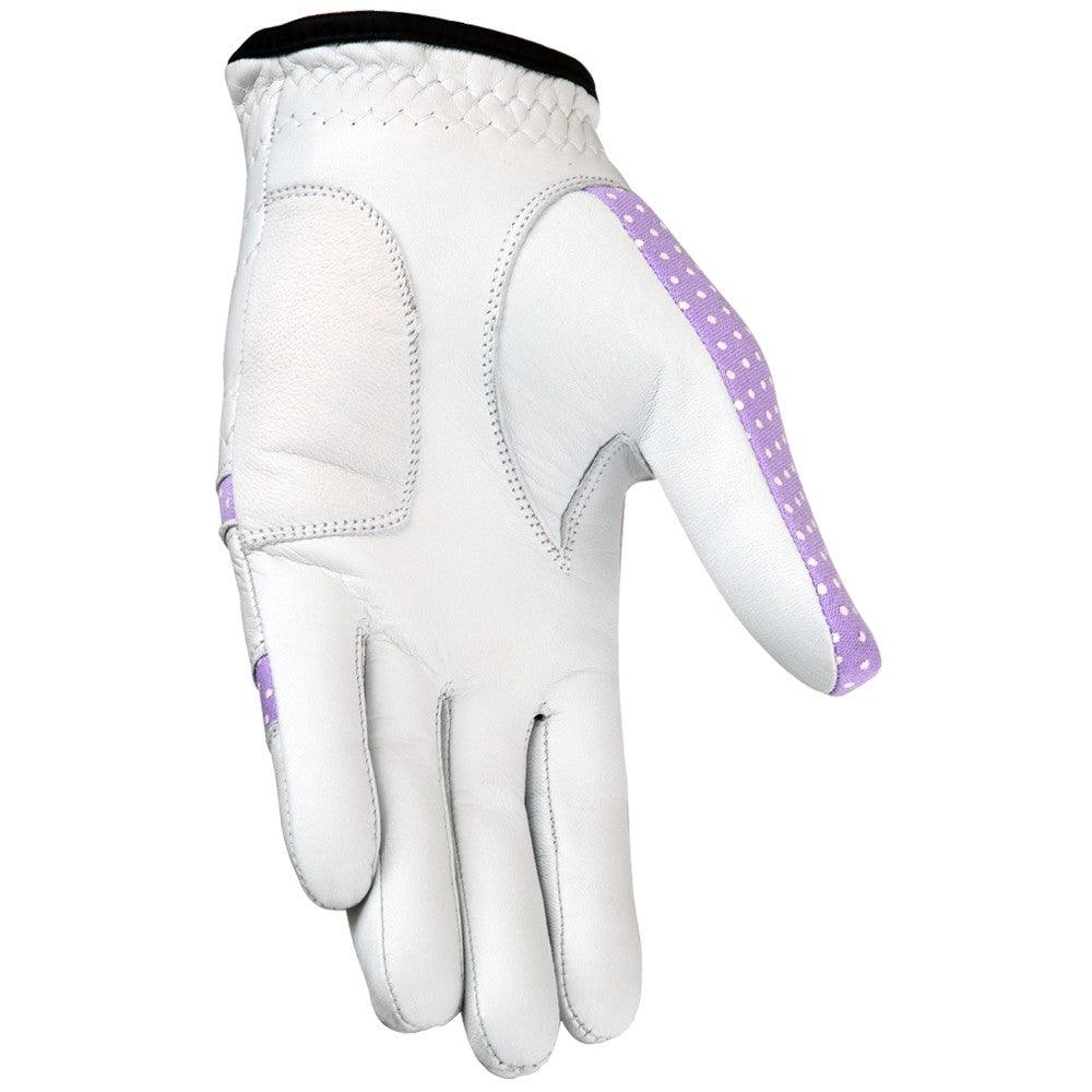 New Women Golf Gloves Cabretta Leather White Purple - MRX Products