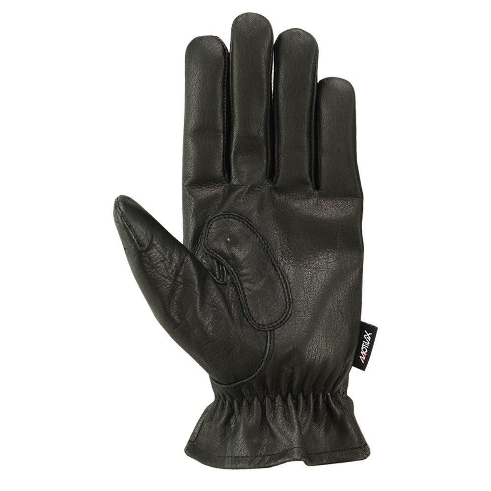 MRX Driving Gloves Basic Soft Outdoor Glove Goat Leather Full Finger, Black