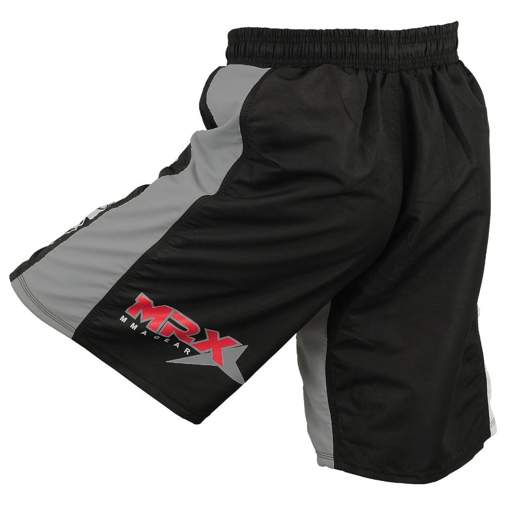 MRX Mma Men's Fight Shorts Pro Quality Grappling Short Black - Gray