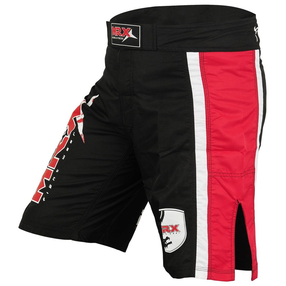 MRX Men's Mma Grappling Fight Shorts Mega Series Black Red 1108