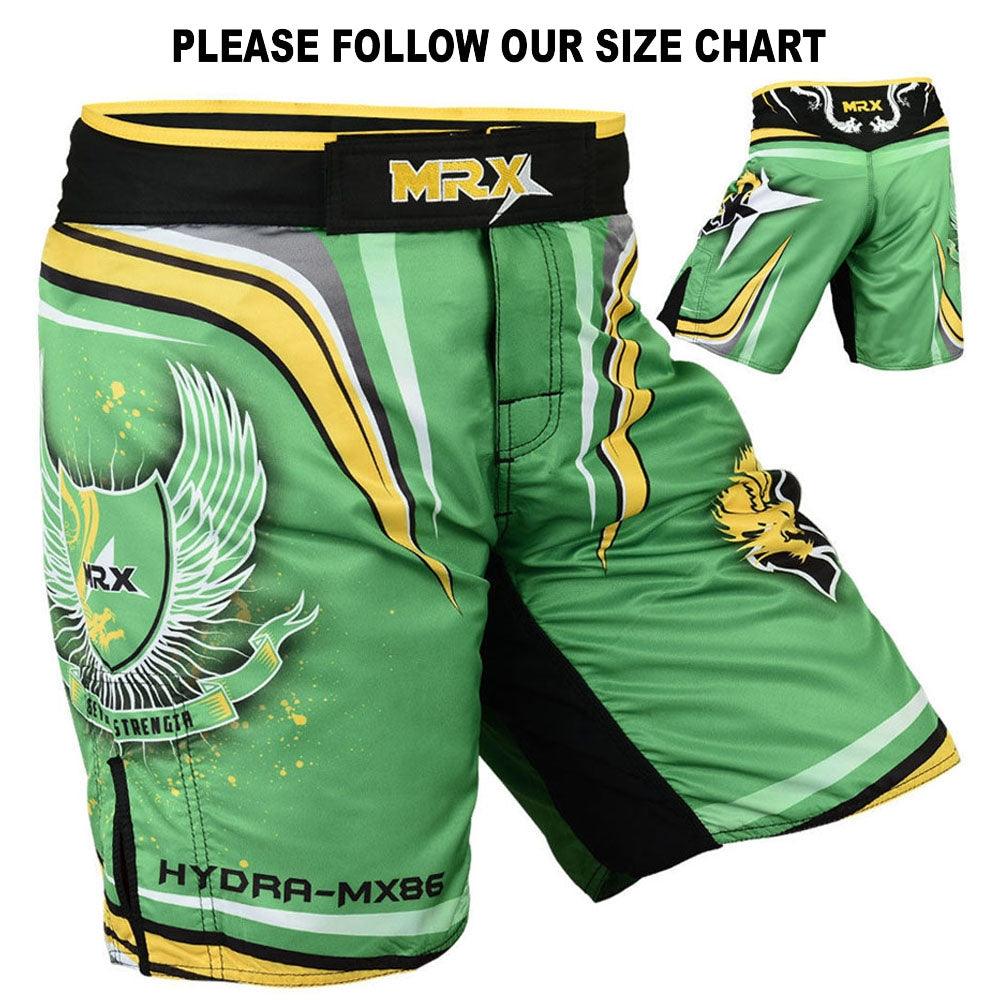 MRX Mens Mma Shorts Fighting Shorts Green Hydra-1115 - MRX Products
