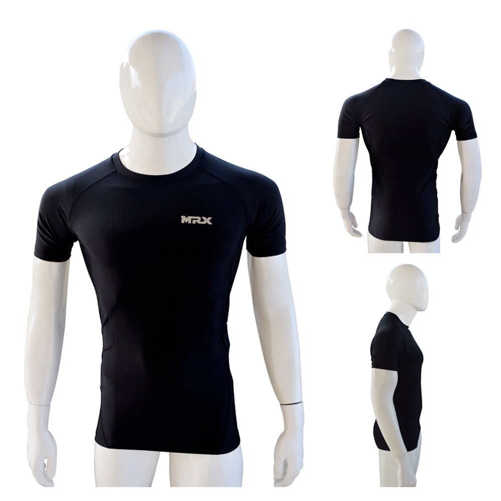 MRX Men's Compression Shirts Athletic Gym Workout Rash Guard Base Layer Short & Long Sleeve Top