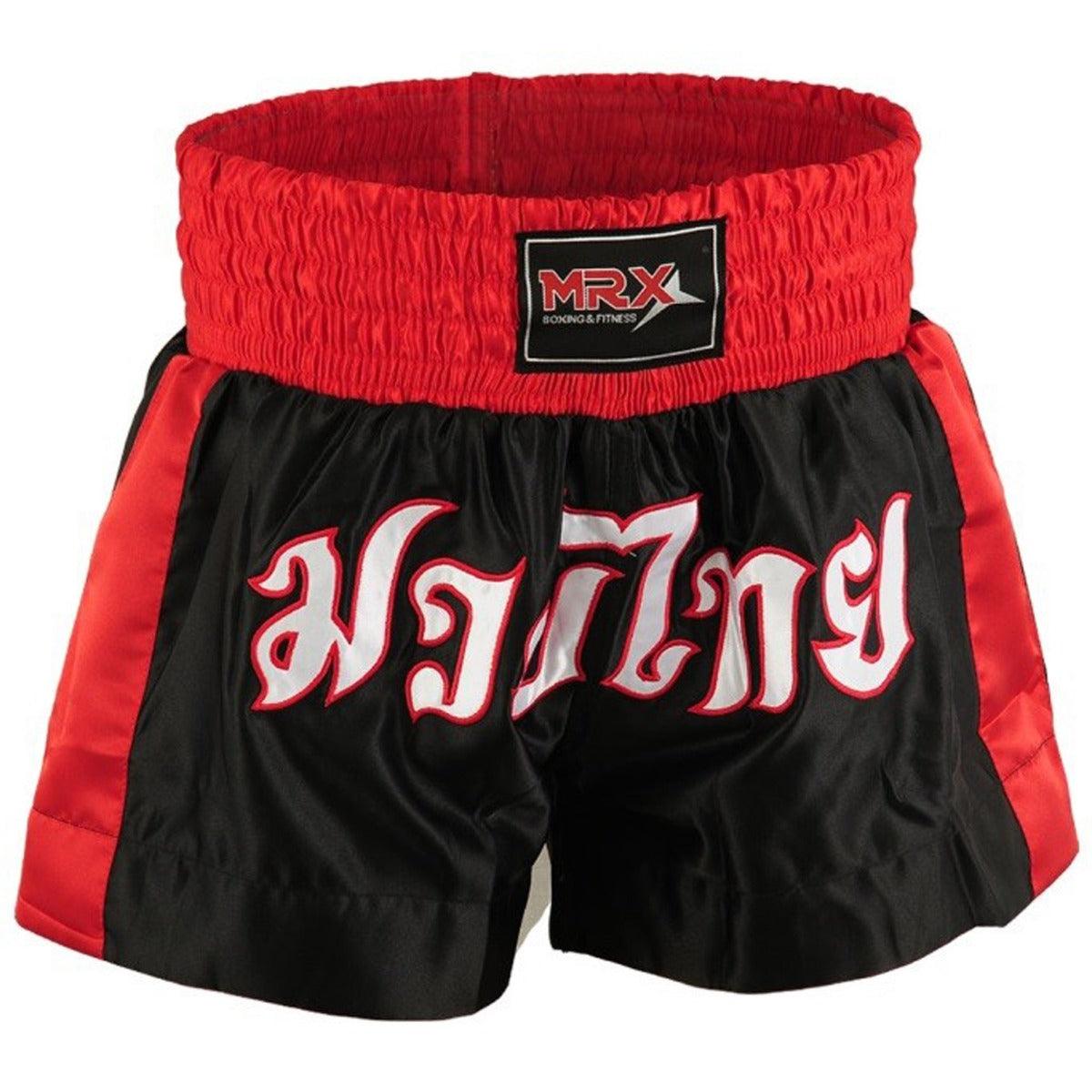 MRX Mens Boxing Shorts Fighting Shorts Black - Red -1304 - MRX Products