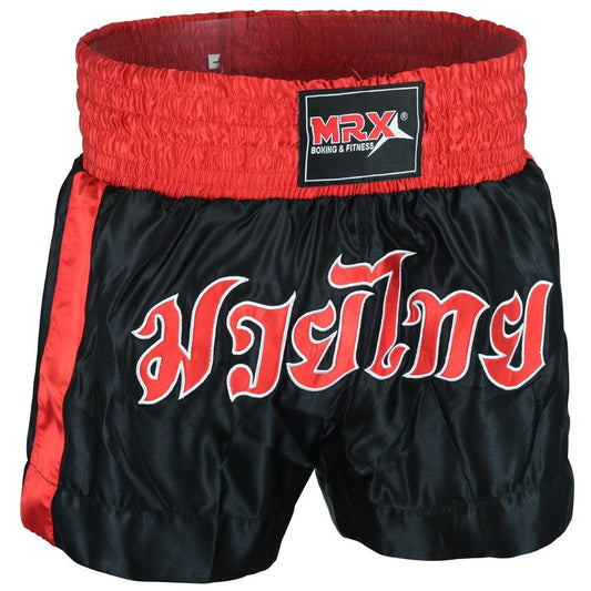 MRX Mens Boxing Shorts Fighting Shorts Black - Red -1304 - MRX Products 