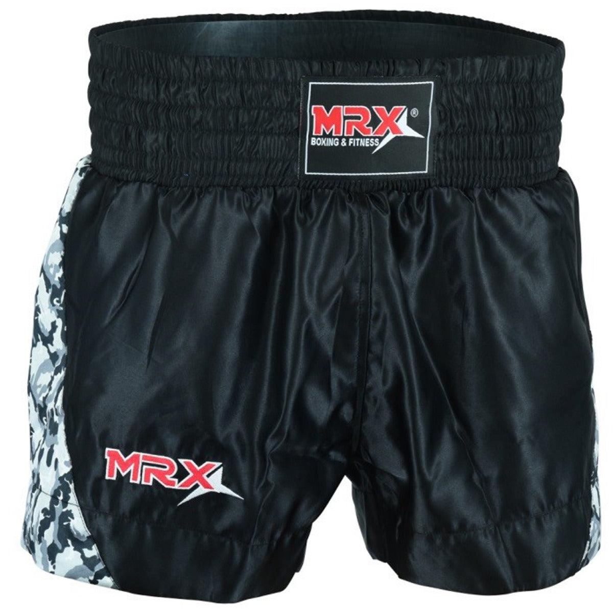 MRX Mens Boxing Shorts Fighting Shorts Black - Grey -1306