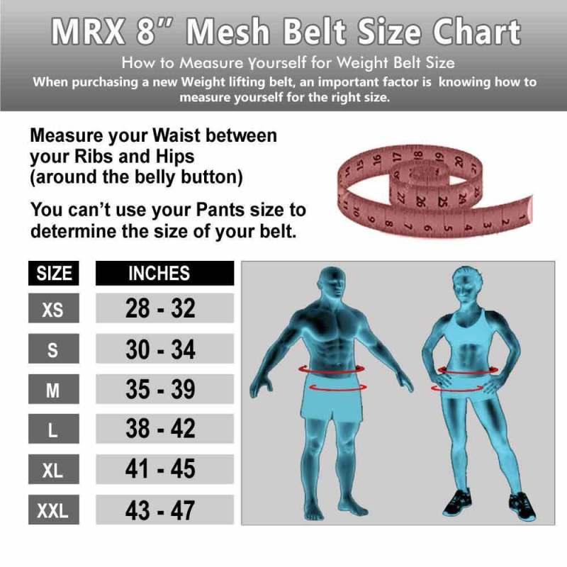 Weight Lifting Belt For Gym Workout 8" Wide - Lumber Back Support All Sizes - MRX Products