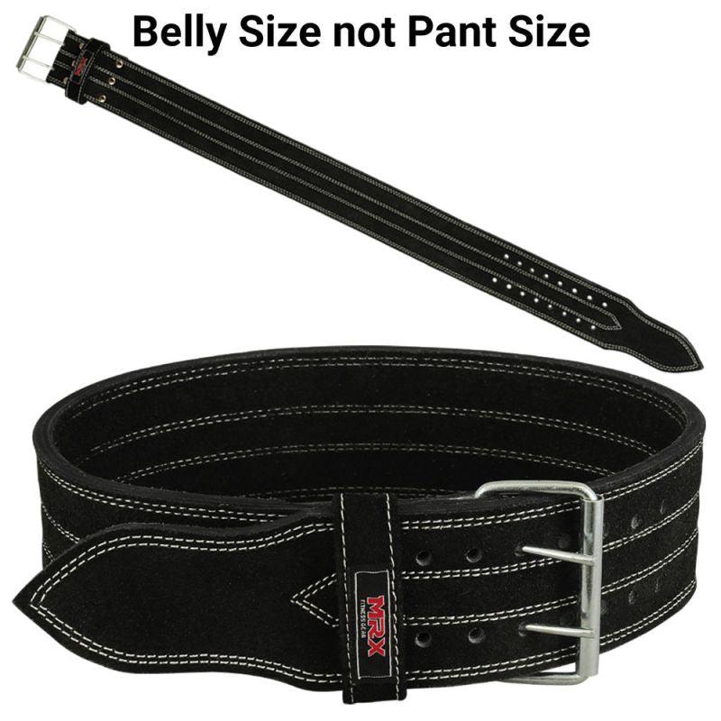 MRX Quality Power Weight Lifting Leather Belt 4" Wide Black Heavy Duty All Sizes - MRX Products