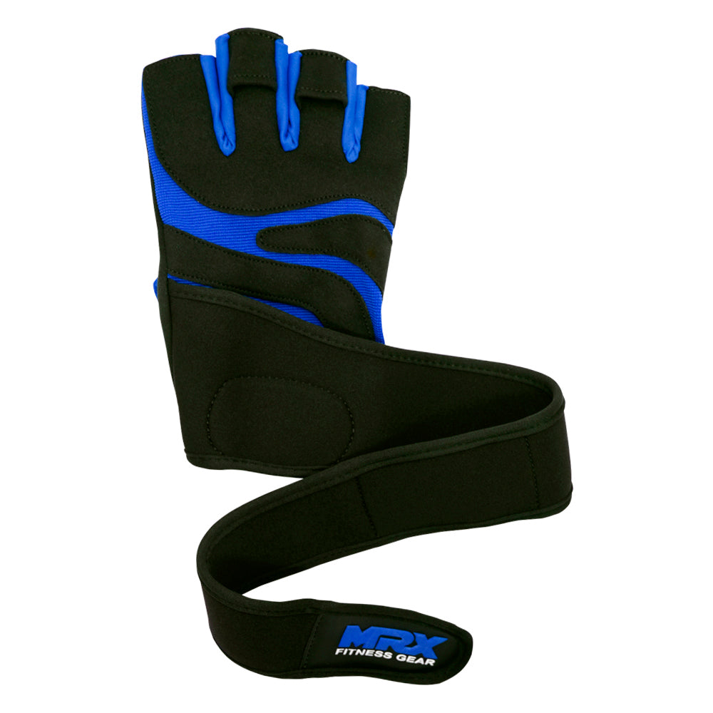 MRX Weightlifting Gloves Long Strap 2624-Blu-S