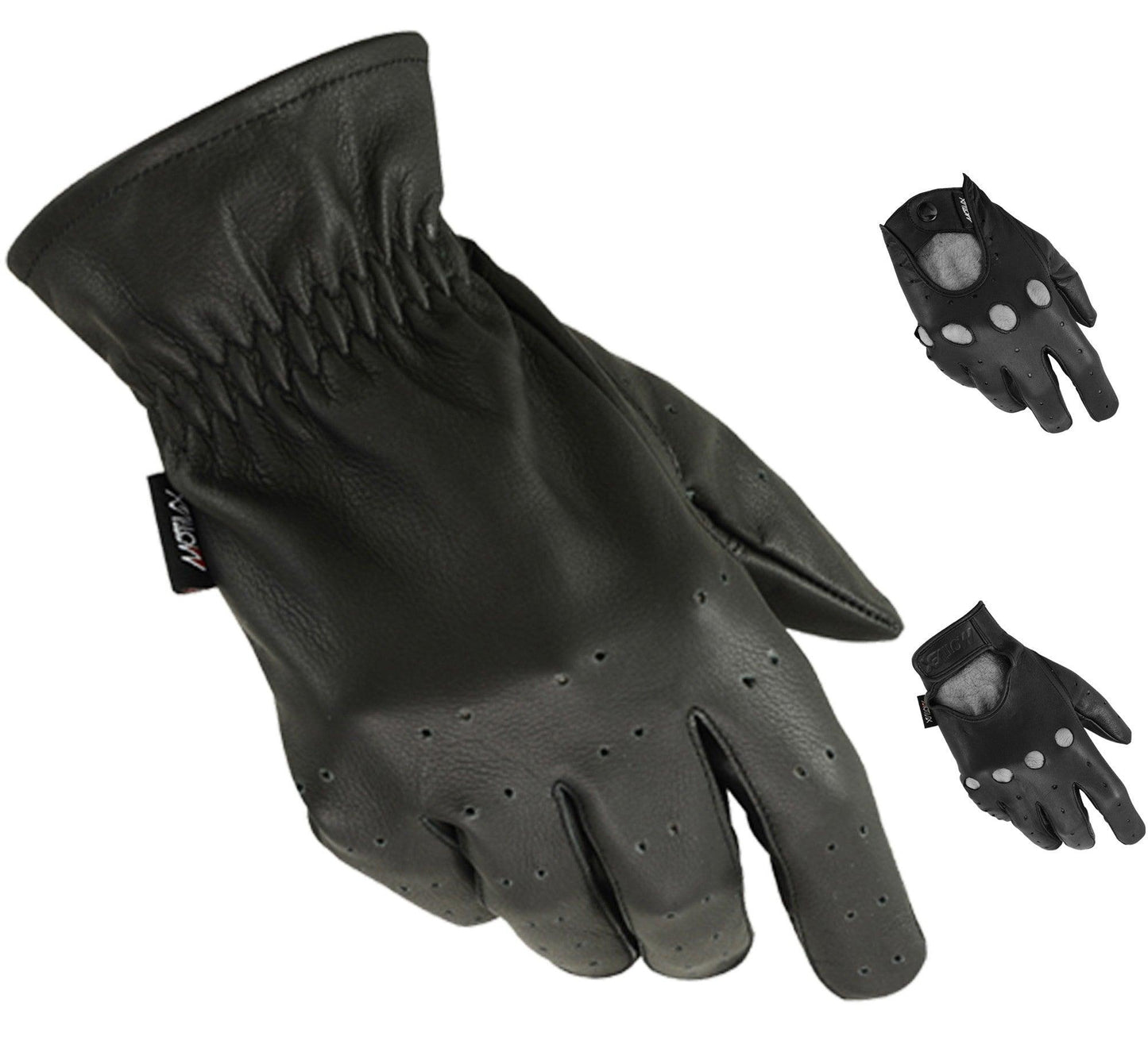 MRX Driving Gloves Basic Soft Outdoor Glove Goat Leather Full Finger, Black - MRX Products