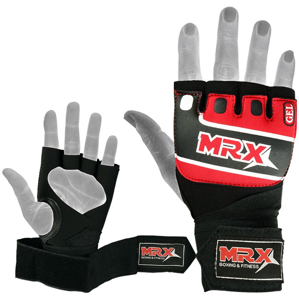 MRX Neoprene Gel Gloves With Wraps Red