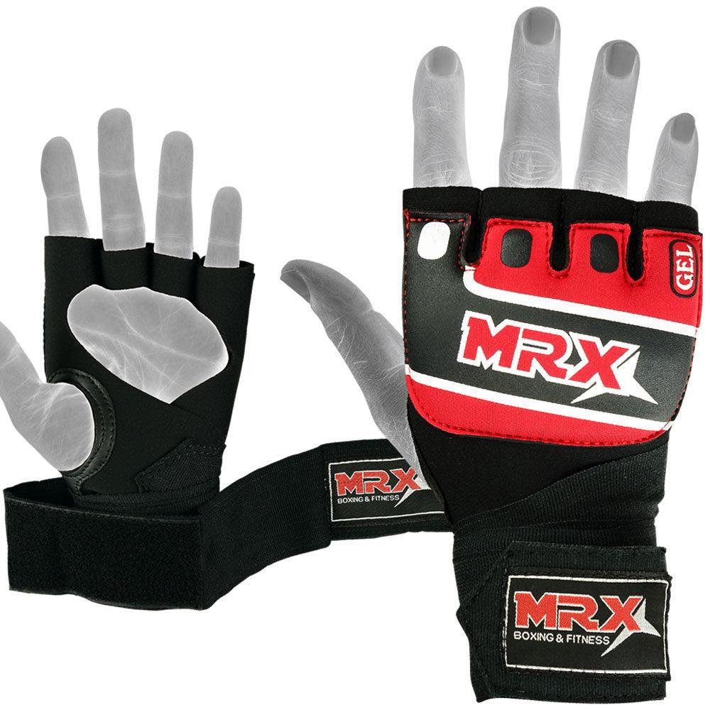 MRX Neoprene Gel Gloves With Wraps Red