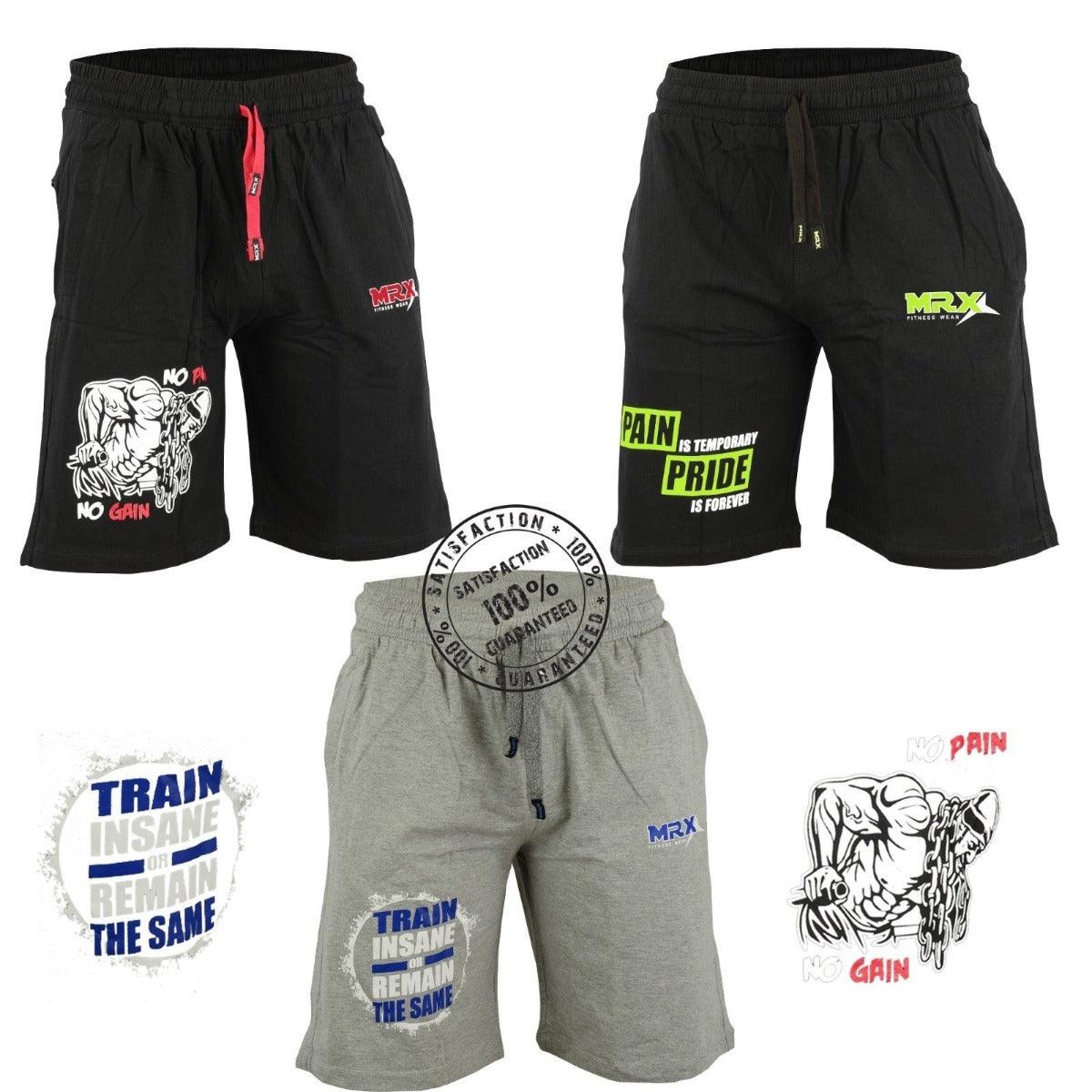 MRX Men's Gym Shorts Cotton Fitness Sports Gear Active Short New Styles