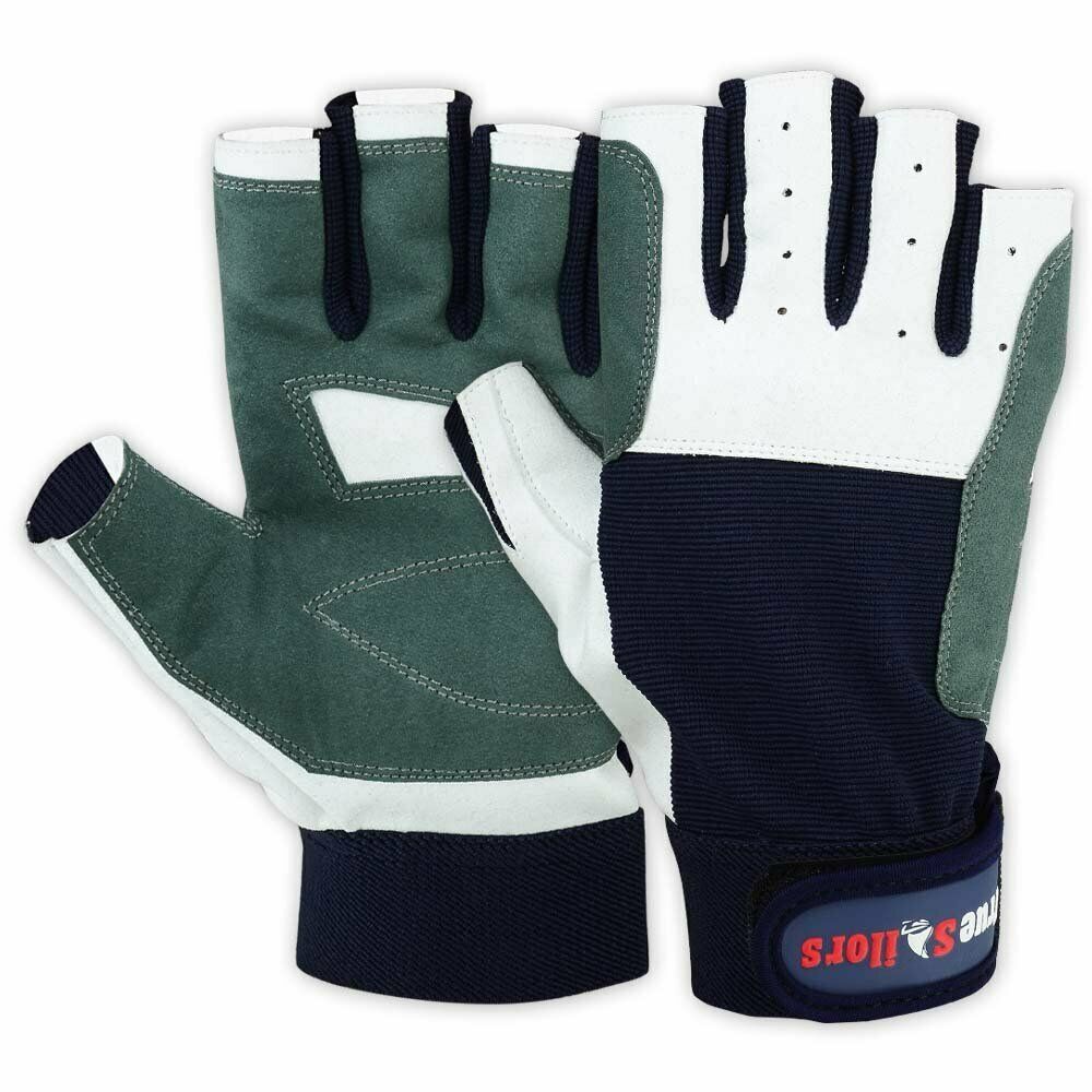 Ion Amara Half Finger Sailing Gloves-Blue/Grey XL