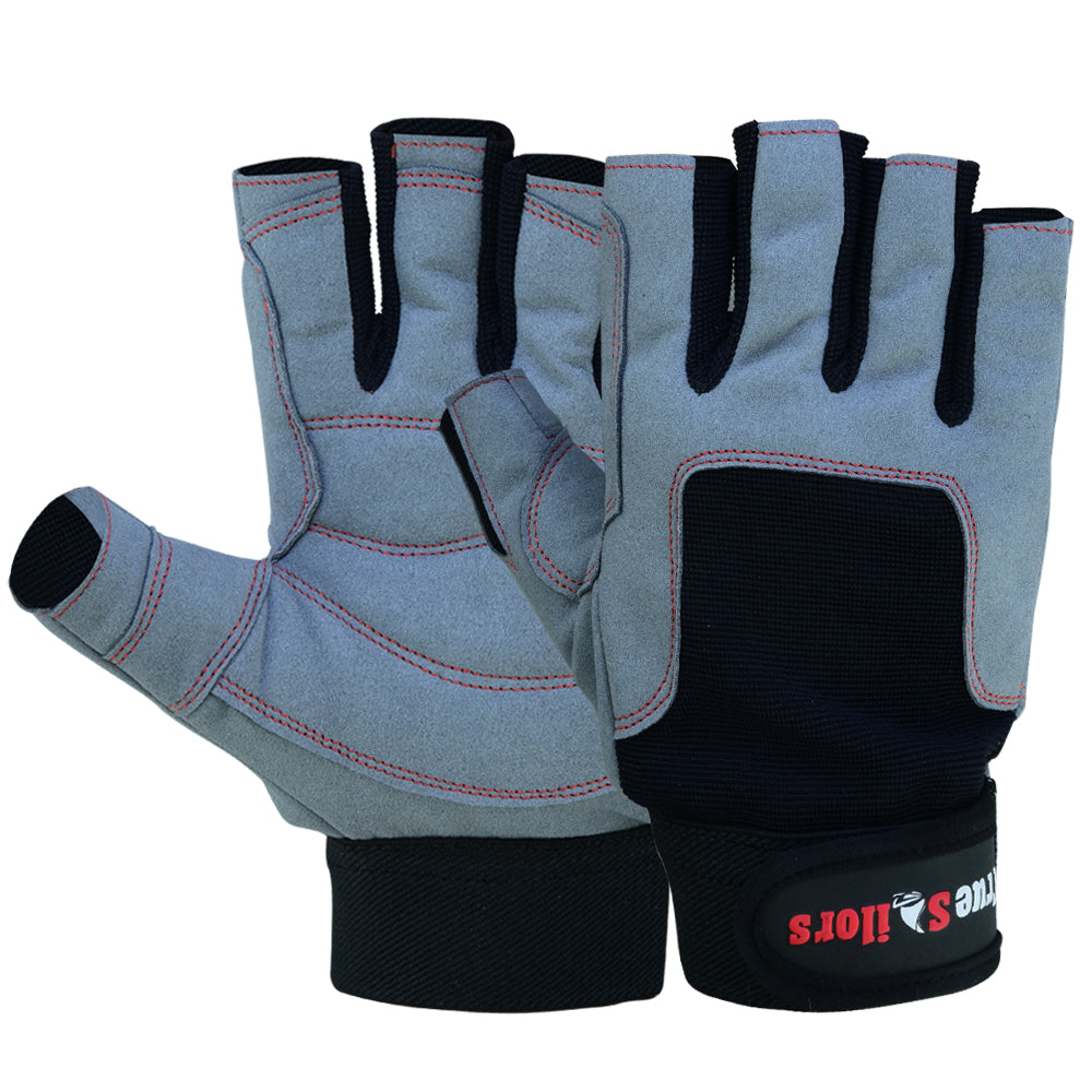 Sailing Gloves All Cut Fingers Blue Grey kayaking watersports