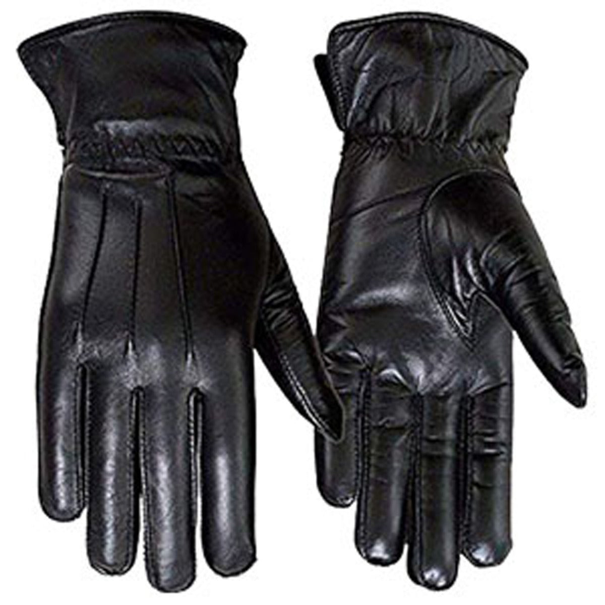 Ladies Warm Winter Dress And Work Gloves, Thermal Lining, Genuine Black Leather