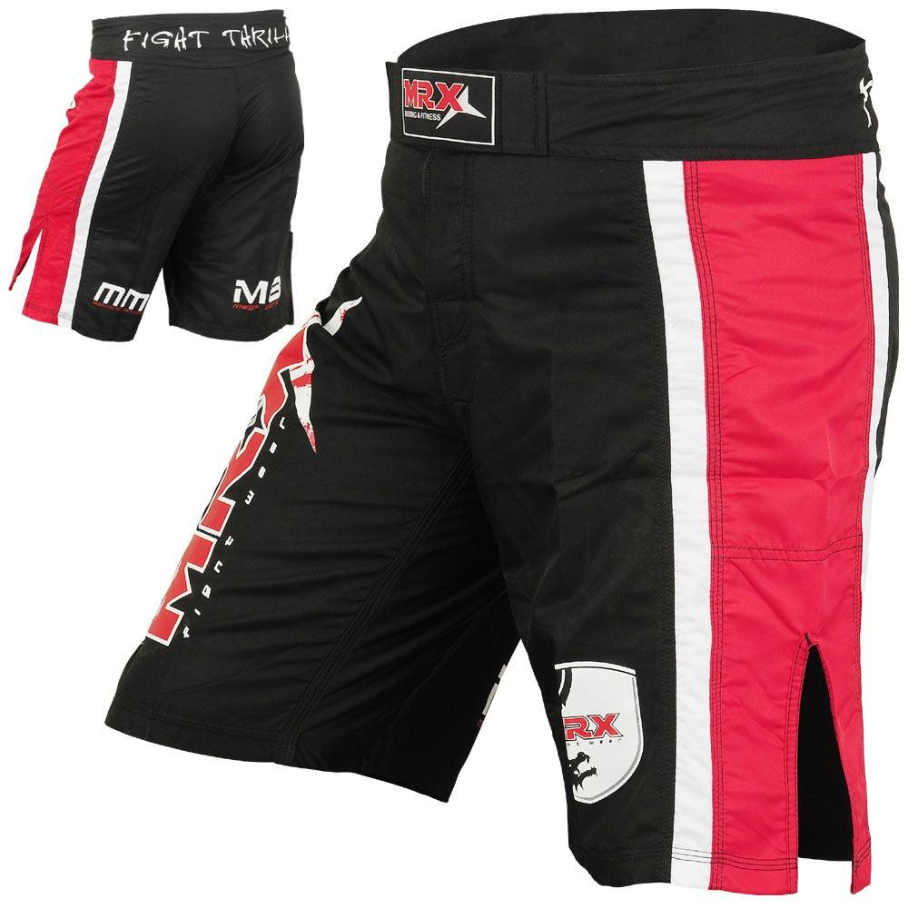 MRX Men's Mma Grappling Fight Shorts Mega Series Black Red 1108 - MRX Products
