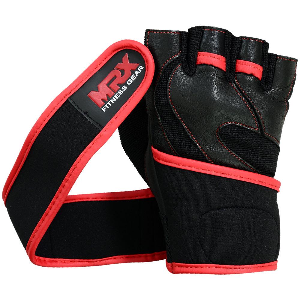 Mrx Weight Lifting Leather Gloves With Long Wrist Strap - MRX Products
