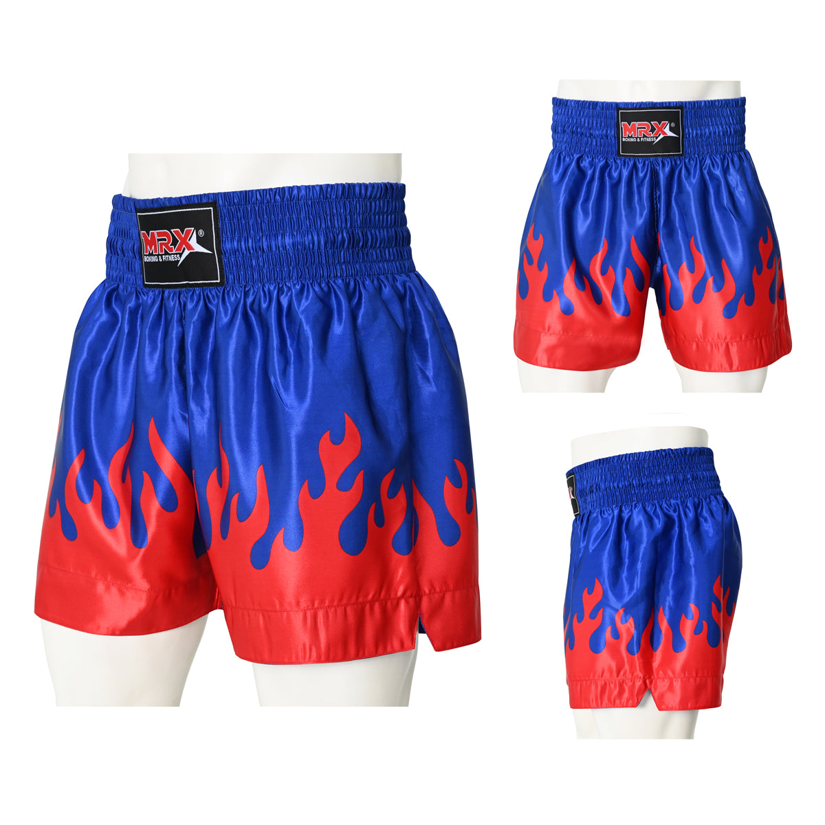 Mrx Mens Boxing Shorts Fighting Shorts Blue Red Flame -1303 – MRX
