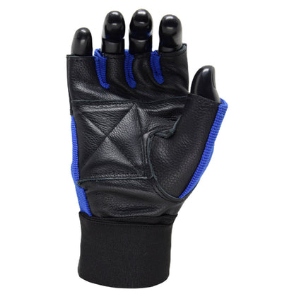 MRX Weight Lifting Gloves Leather Workout Glove With Long Wrist Strap