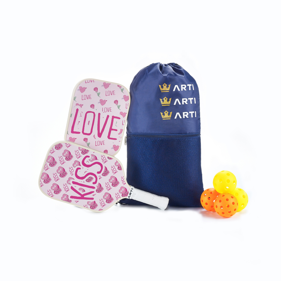 ARTI Fiberglass "Valentine's" Pickleball Paddle Set