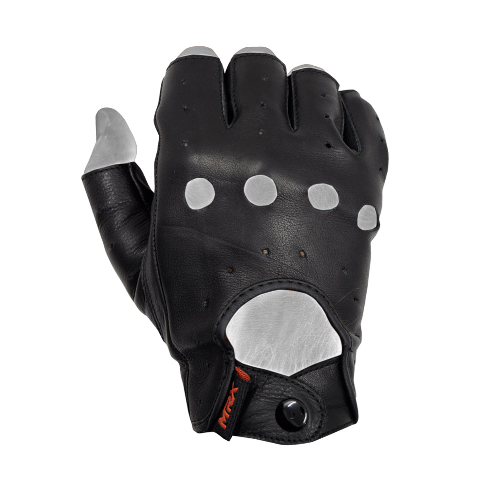 MRX Driving Gloves soft Leather Unlined Motorbike Riding Half Fingers Glove for Unisex