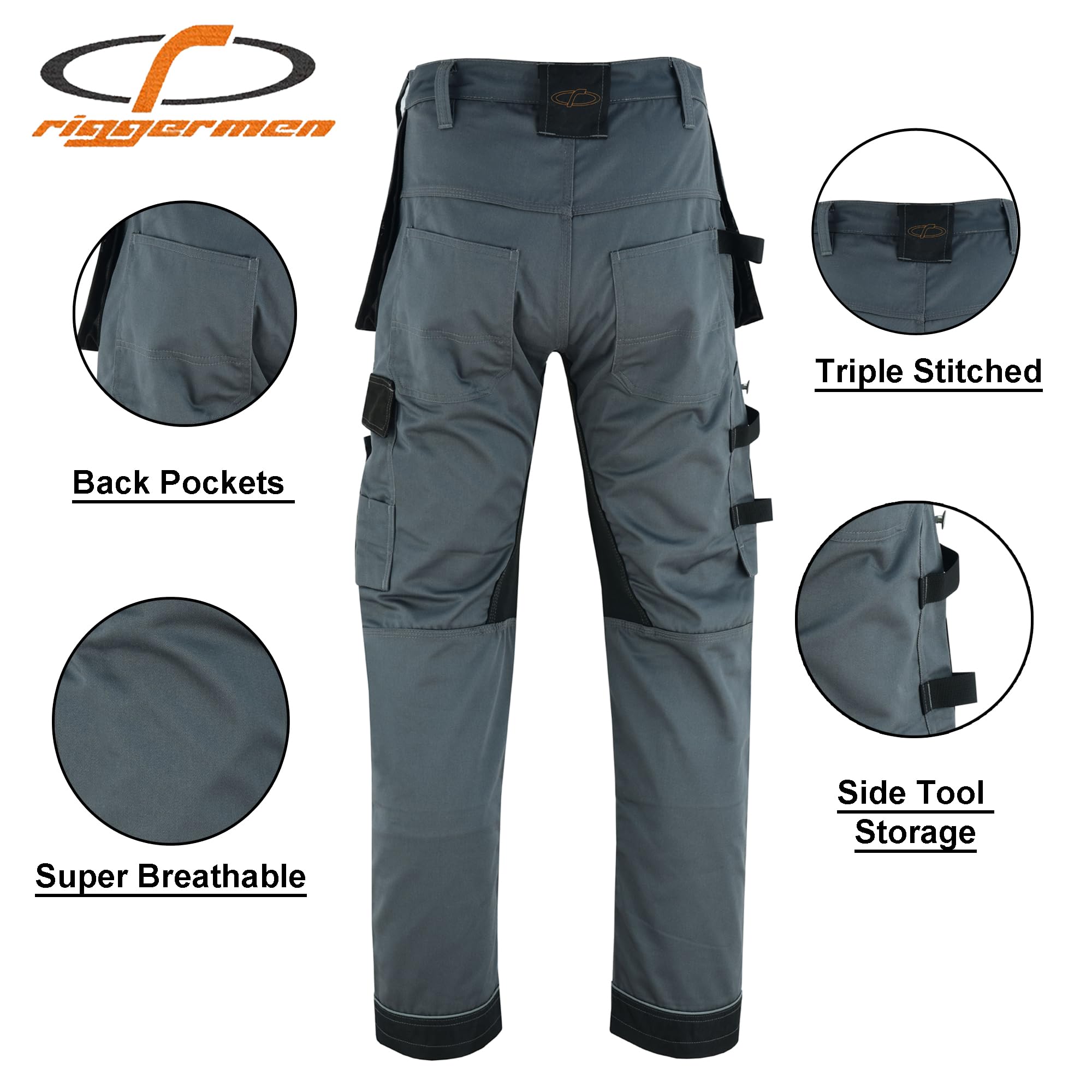 Riggermen Mens Work Pants Lightweight Cargo Tactical Trouser with