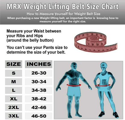 MRX Weight Lifting Belt Leather 4 Inches Wide Back Support Powerlifting Belts for Men Women