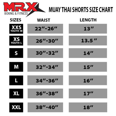 MRX Muay Thai Shorts BJJ Kickboxing Training Trunks Short Unisex
