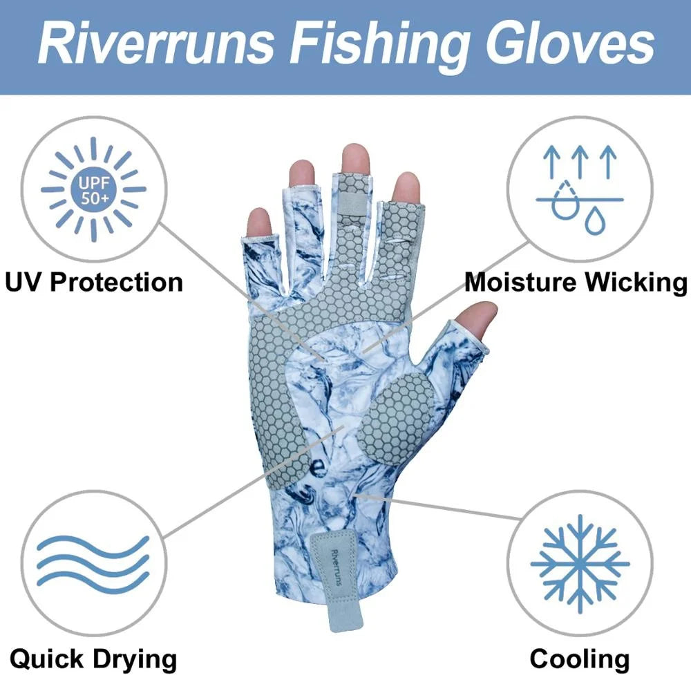 Fishing, Boating, Kayaking Fingerless Fishing Gloves for Women