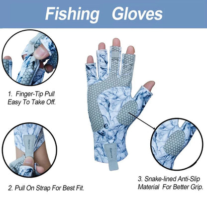 Fishing, Boating, Kayaking Fingerless Fishing Gloves for Women