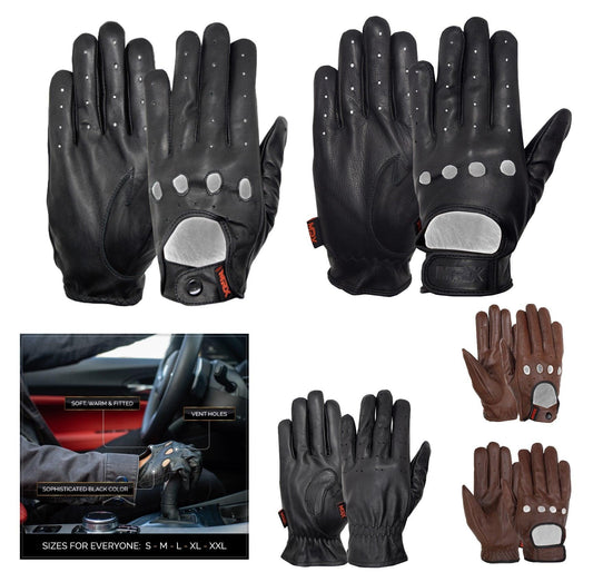 MRX Driving Gloves Basic Soft Cofferse Outdoor Glove Goat Leather Full Finger - MRX Products 