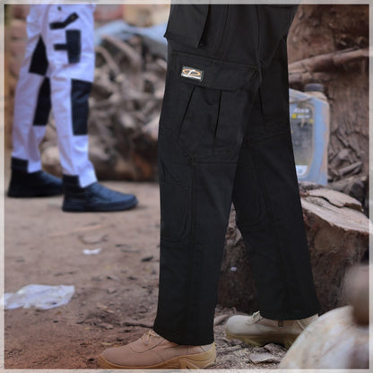 Mens Tactical Pants Elasticated Waist Water Resistant Cargo Pants for Men Work Construction Relaxed Fit (34 Length)