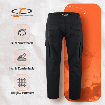 Mens Tactical Pants Elasticated Waist Water Resistant Cargo Pants for Men Work Construction Relaxed Fit (34 Length)