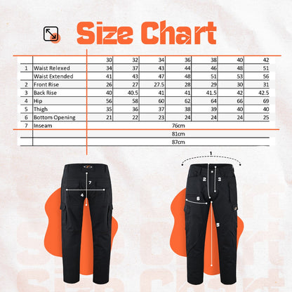 Mens Tactical Pants Elasticated Waist Water Resistant Cargo Pants for Men Work Construction Relaxed Fit (34 Length)