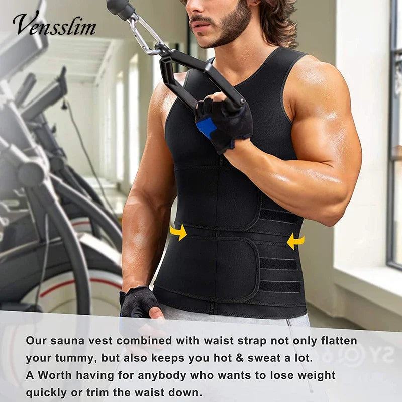 MRX Men Body Shaper Waist Trainer Vest Slimming Shirt Sauna Sweat Compression Undershirt Shapewear Fat Burner Workout Tops