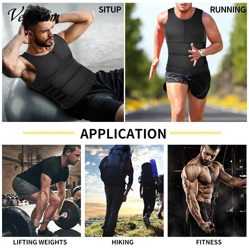 MRX Men Body Shaper Waist Trainer Vest Slimming Shirt Sauna Sweat Compression Undershirt Shapewear Fat Burner Workout Tops
