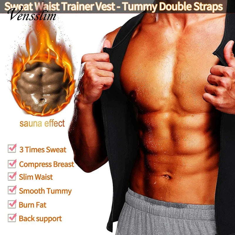 MRX Men Body Shaper Waist Trainer Vest Slimming Shirt Sauna Sweat Compression Undershirt Shapewear Fat Burner Workout Tops