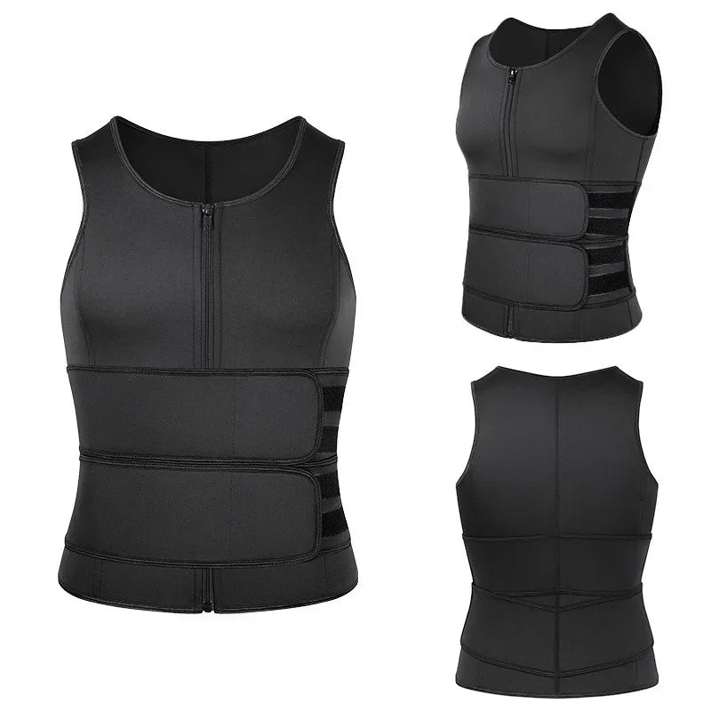 MRX Men Body Shaper Waist Trainer Vest Slimming Shirt Sauna Sweat Compression Undershirt Shapewear Fat Burner Workout Tops