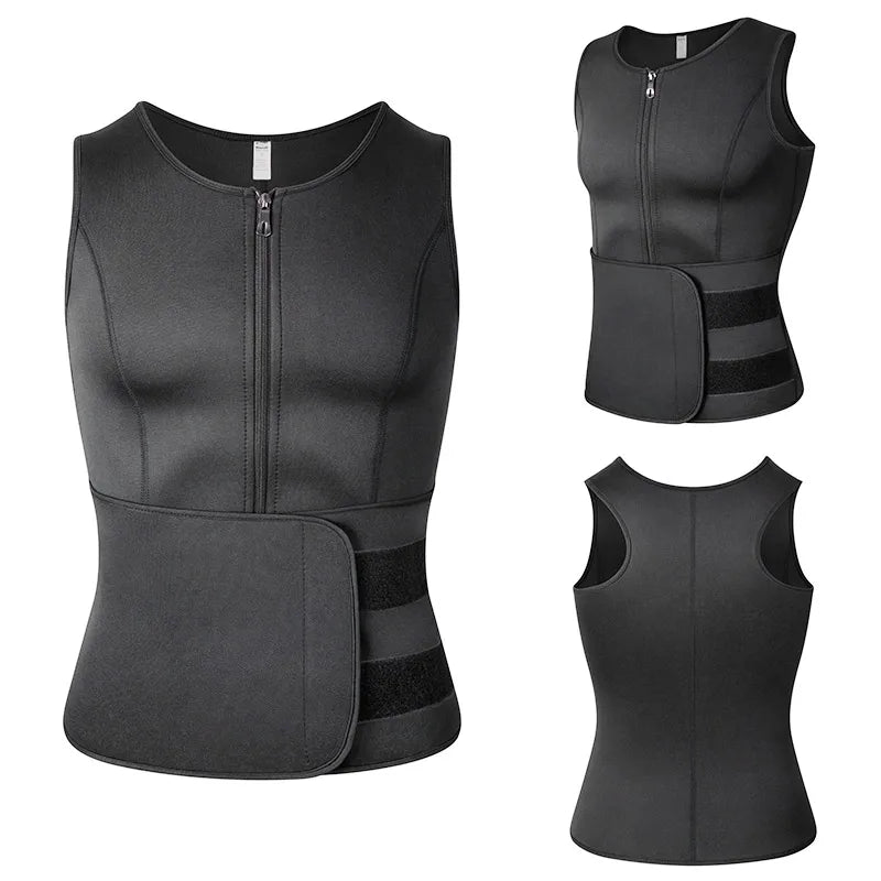 MRX Men Body Shaper Waist Trainer Vest Slimming Shirt Sauna Sweat Compression Undershirt Shapewear Fat Burner Workout Tops