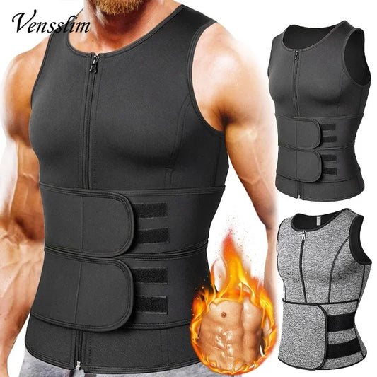 MRX Men Body Shaper Waist Trainer Vest Slimming Shirt Sauna Sweat Compression Undershirt Shapewear Fat Burner Workout Tops