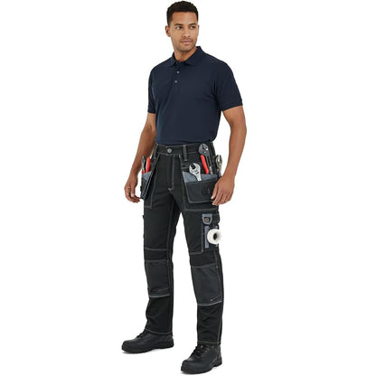 Mens Work Pants Lightweight Cargo Tactical Trouser with Holster Pockets Relaxed Fit Safety Pants for Construction