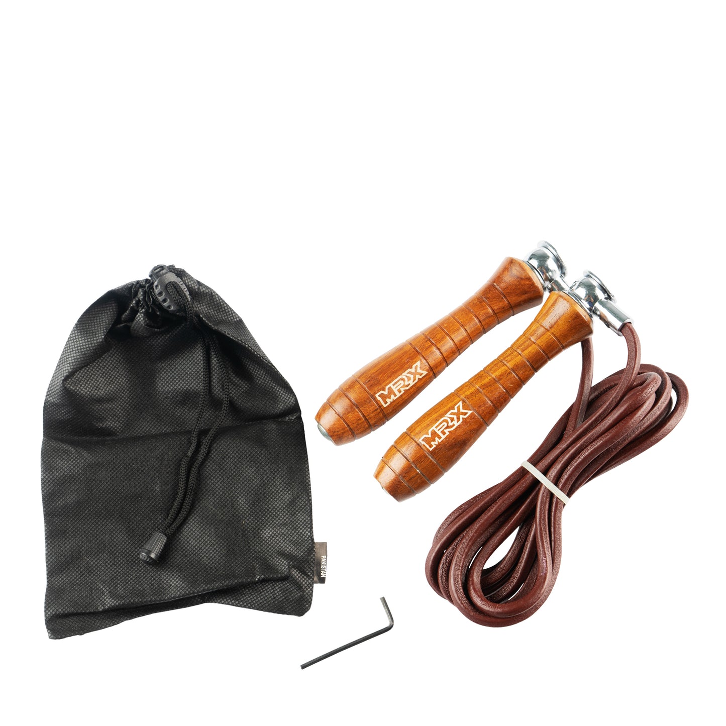 MRX Weighted Leather Jump Rope Heavy Duty Wood Handle