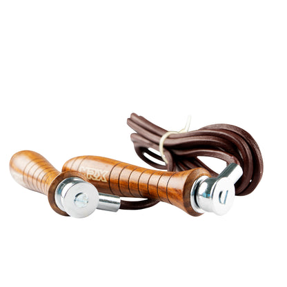 MRX Weighted Leather Jump Rope Heavy Duty Wood Handle
