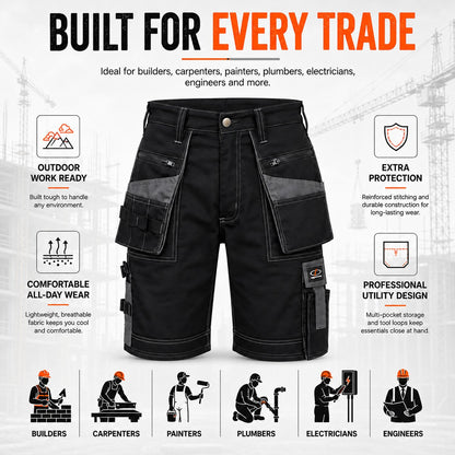 Men's Lightweight Tactical Cargo Shorts with Multi-Pockets for Work and Outdoor Activities